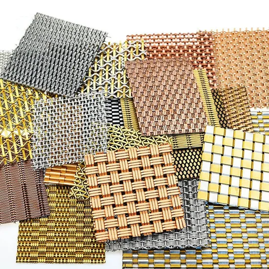 Stainless Steel Woven Wire Mesh Expanded Mesh Decorative Metal Mesh Sheet Grilles With Bending &amp; Cutting Services For Cabinets