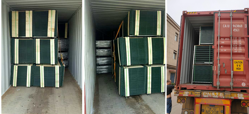 Loading on 40ft high container by pallet detail