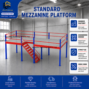 Industrial Steel Platform Mezzanine Floor with Stairs and Handrails for Warehouse Applications