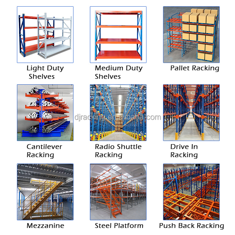 DJ Heavy-Duty 5-Layer Steel Shelf Corrosion-Protected Cantilever Rack for Warehouse Storage