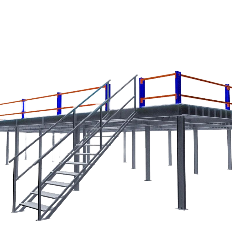 High Quality Custom Steel Structure Heavy Duty Workshop Warehouse Mezzanine Attic Rack Stairs Corrosion Protection Space Saving