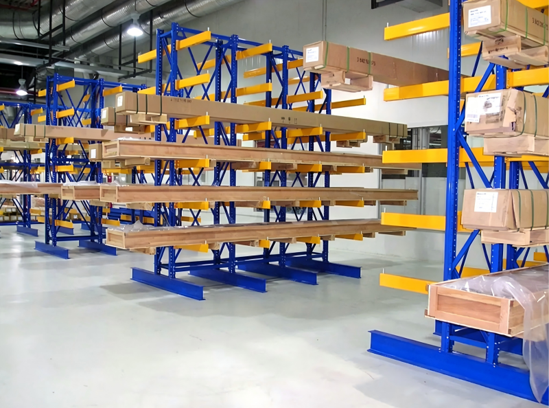 Steel Cantilever Rack Diagonal Bracing Reinforcement Heavy Duty Corrosion Protection Powder Coated Finish Warehouse Storage