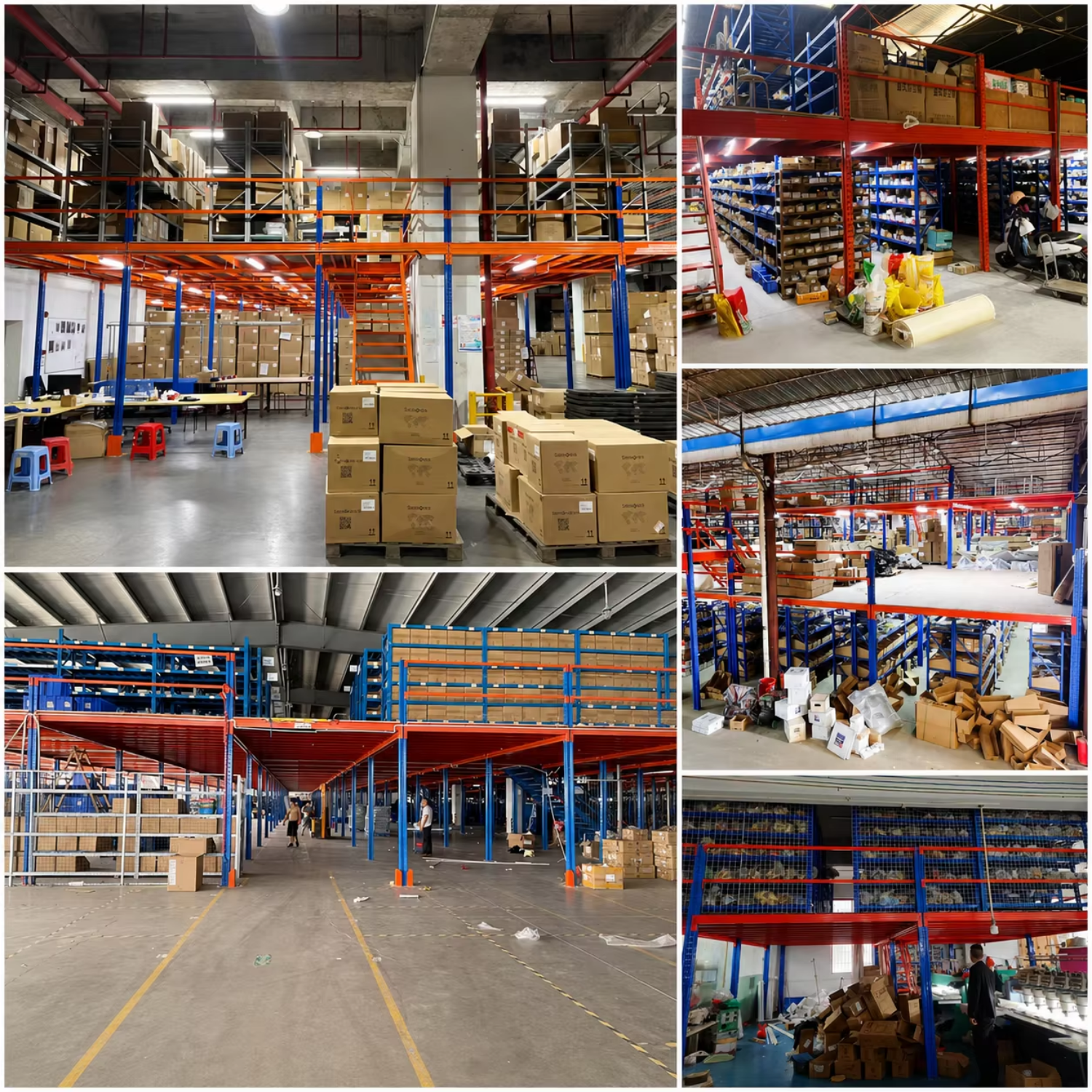 Industrial Steel Platform Mezzanine Floor with Stairs and Handrails for Warehouse Applications
