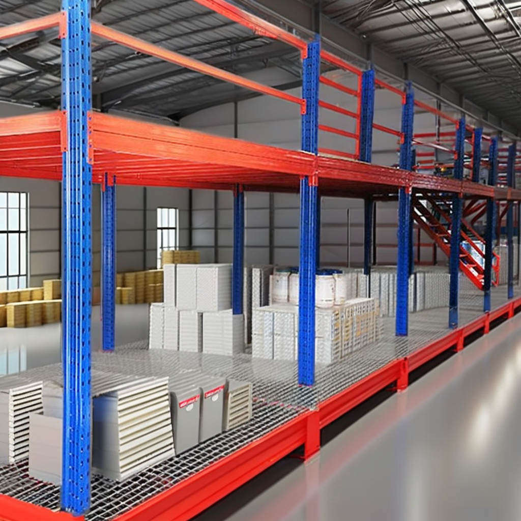 High Quality Custom Steel Structure Heavy Duty Workshop Warehouse Mezzanine Attic Rack Stairs Corrosion Protection Space Saving