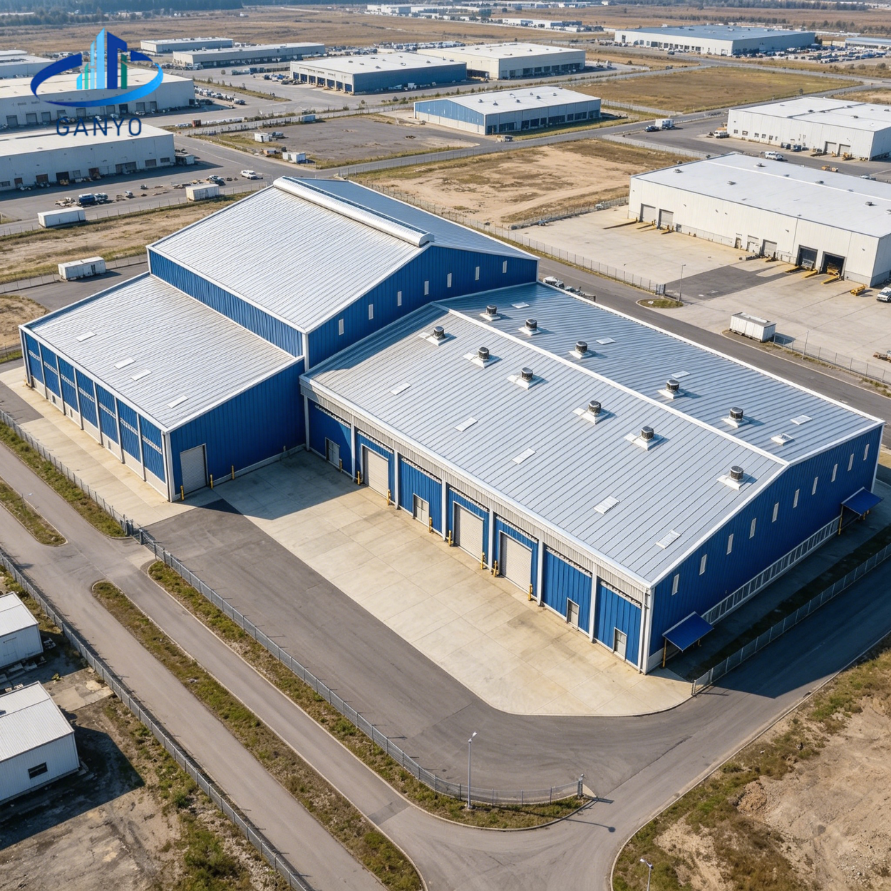 2-Floor Steel Structure Warehouse Double-Deck Portal Frame Storage Building with Mezzanine Layout