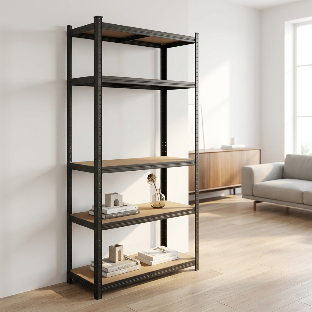 5 Tiers Warehouse Home Garage Adjustable Steel Metal Stacking Rack Storage Shelves