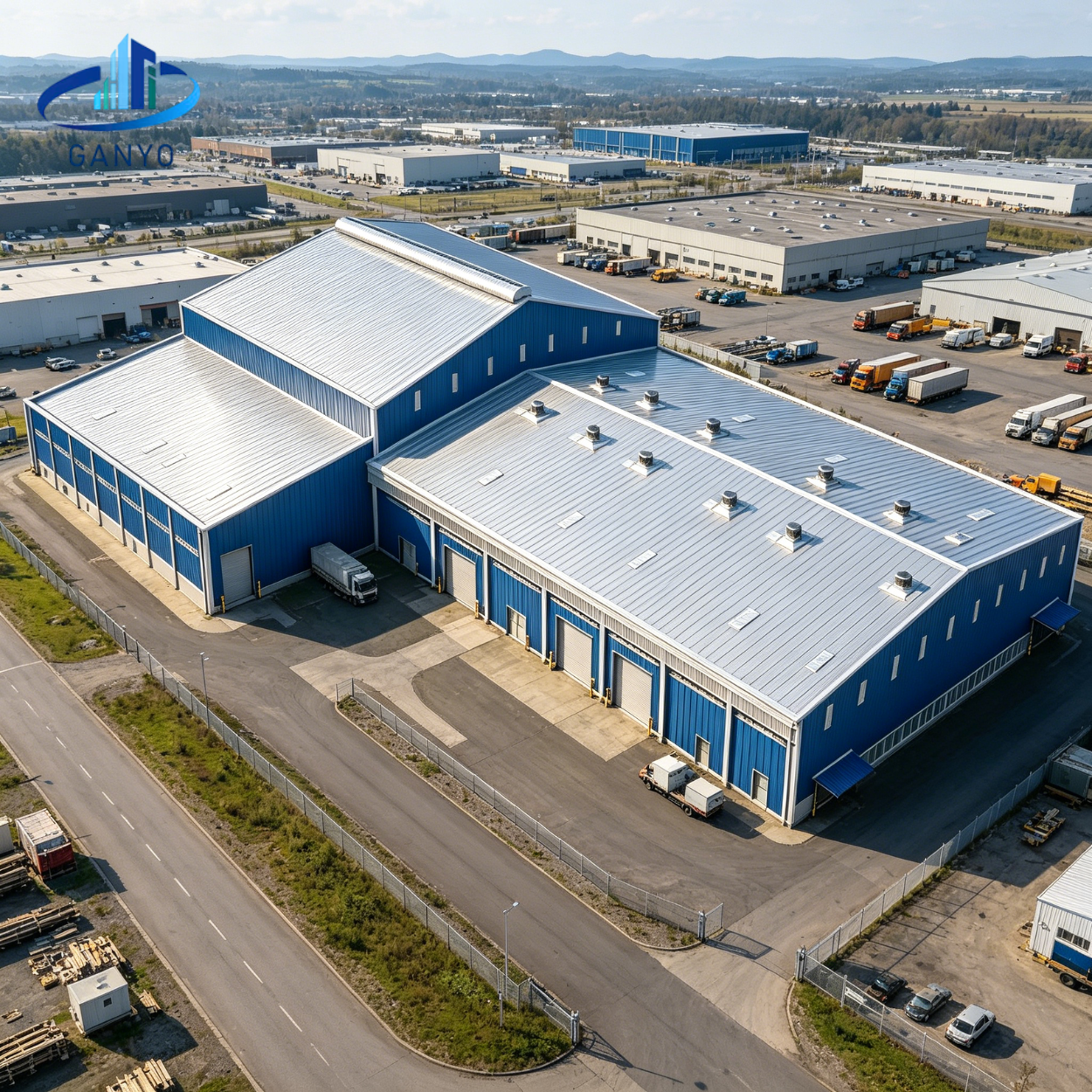 2-Floor Steel Structure Warehouse Double-Deck Portal Frame Storage Building with Mezzanine Layout
