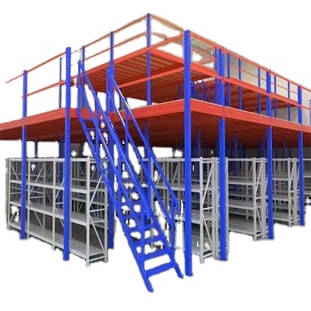 High Quality Custom Steel Structure Heavy Duty Workshop Warehouse Mezzanine Attic Rack Stairs Corrosion Protection Space Saving