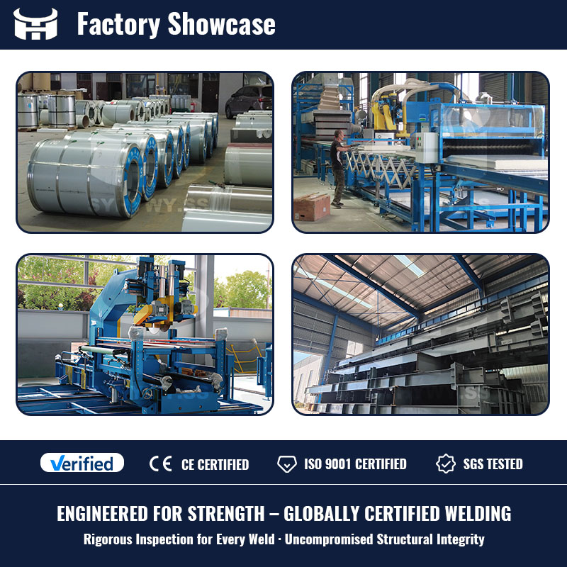 Prefabricated Steel Factory Workshop Building Warehouse With Optional Office Mezzanine And Crane Beam