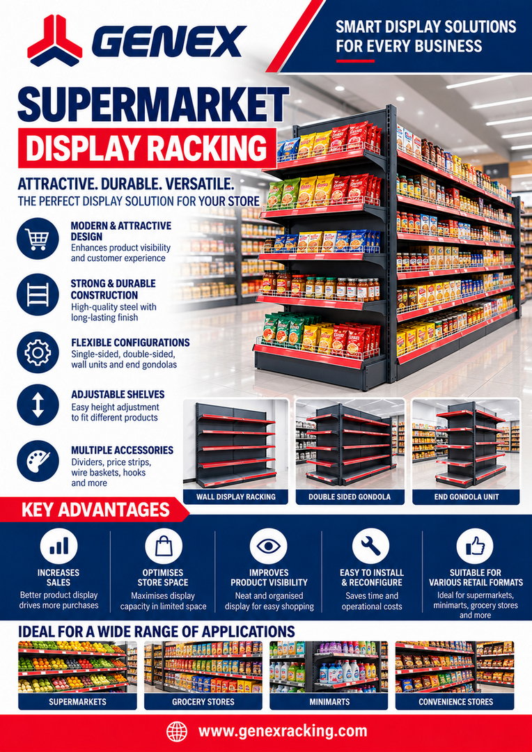 Supermarket Display Racking and Gondola Shelves UAE
