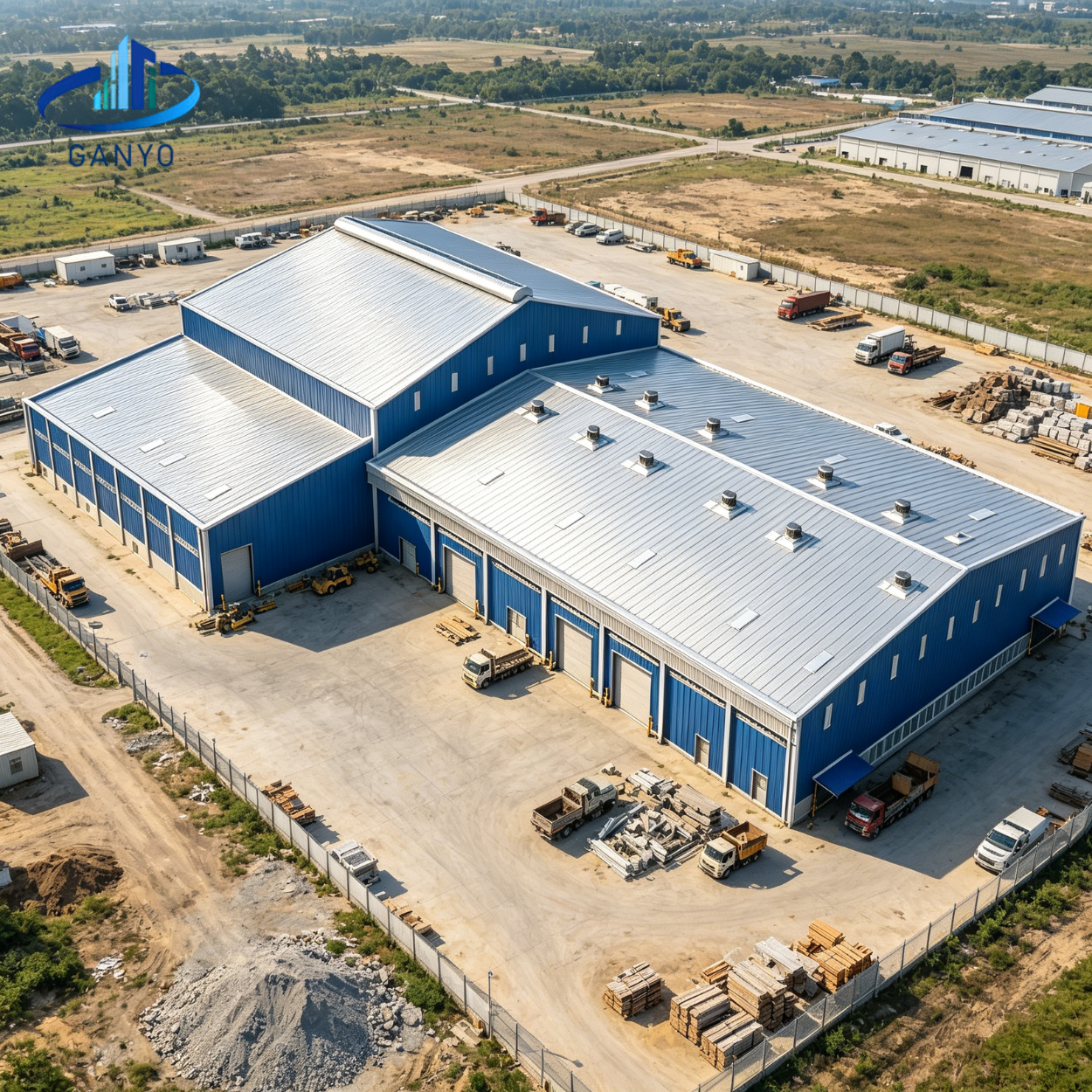 2-Floor Steel Structure Warehouse Double-Deck Portal Frame Storage Building with Mezzanine Layout