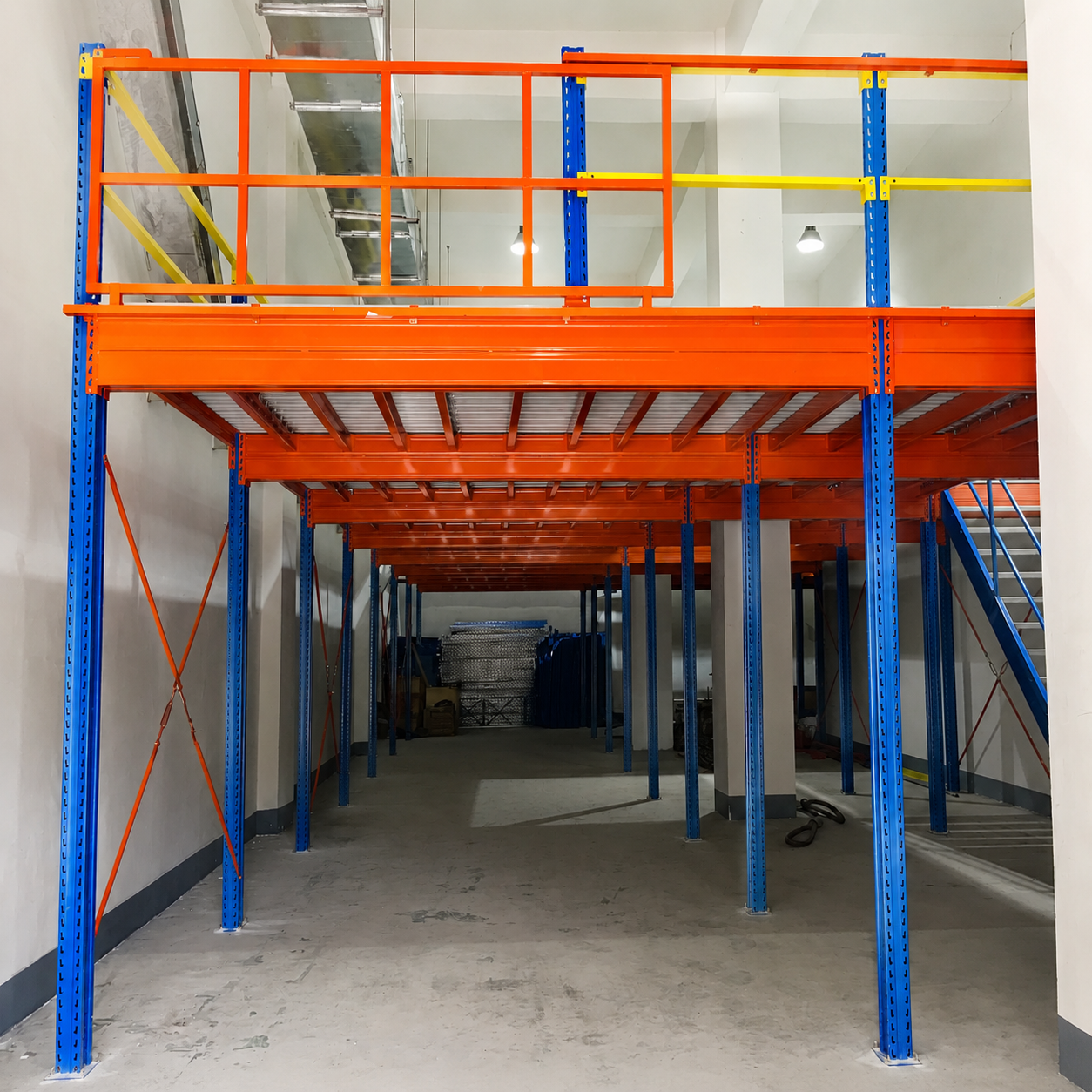 Heavy Duty Steel Mezzanine Floor Platform Storage Rack, Custom Warehouse Shelving System with Stairs for Industrial Storage