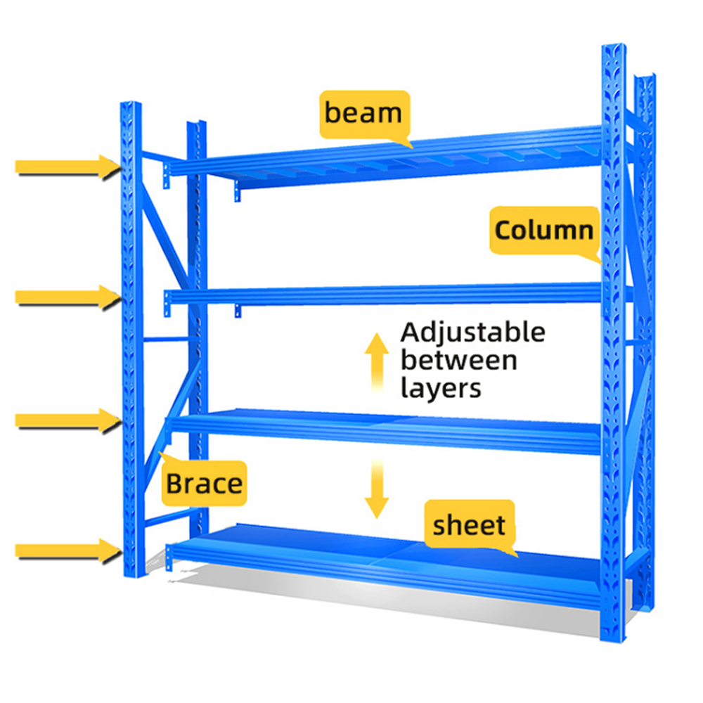 200kg Heavy Duty Steel Storage Rack Metal Warehouse Shelf Industrial Shelf