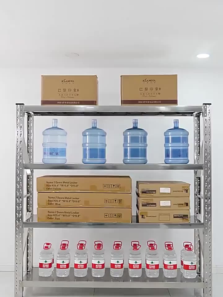 Commercial Duty 4 Tier Stainless SteelShelving Rack Storage Capacity Storage Racks