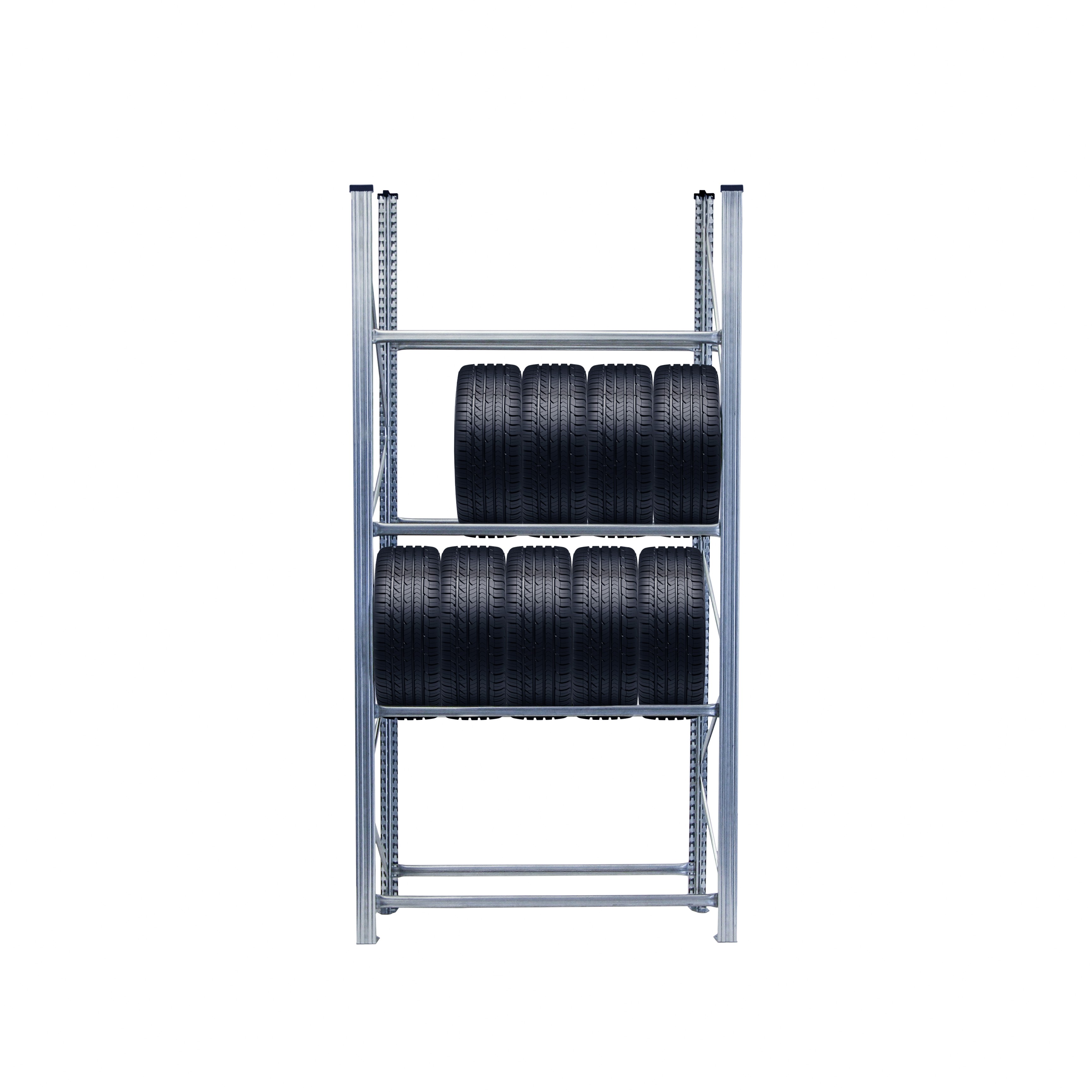 Hot Sale Heavy Duty Galvanized Steel Adjustable Rubber Tire Storage Shelf Rack for Garage &amp; Workshop