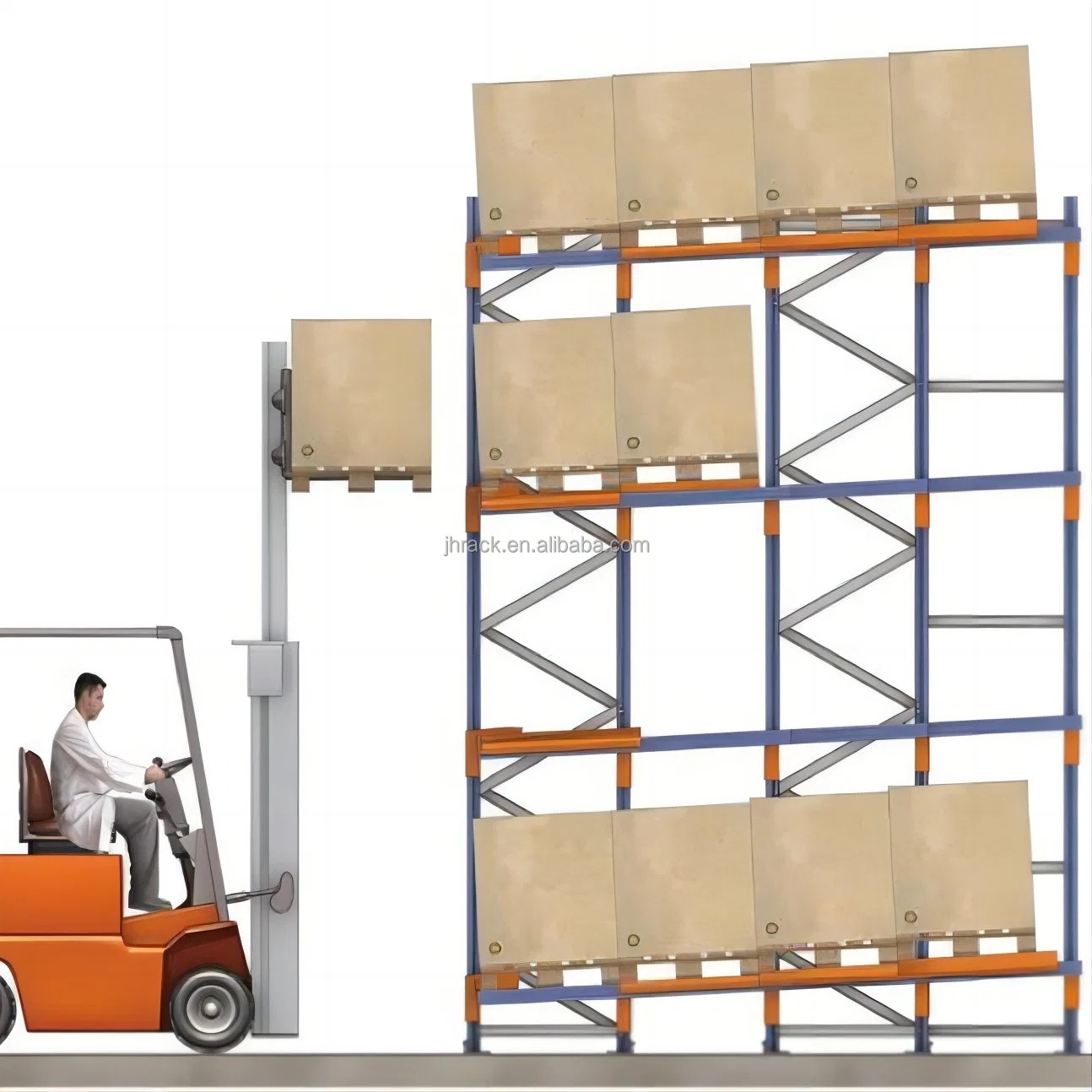 China Supplier Jinhui Hot Seller Warehouse Racking Storage Shelf Push Back Metal Pallet Rack For Industry