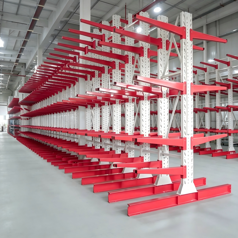Steel Cantilever Rack Diagonal Bracing Reinforcement Heavy Duty Corrosion Protection Powder Coated Finish Warehouse Storage