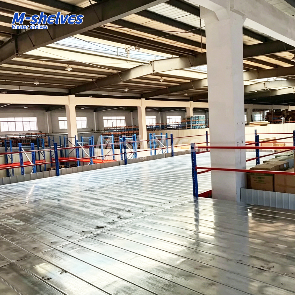Heavy Duty Warehouse Mezzanine Platform Shelving Steel Structure Second-floor Racking System Customized Galvanized Panels