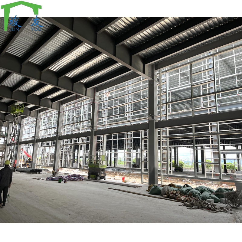Light Steel Structure Prefabricated Two Story Factory Building With Mezzanine Floor And Workshop