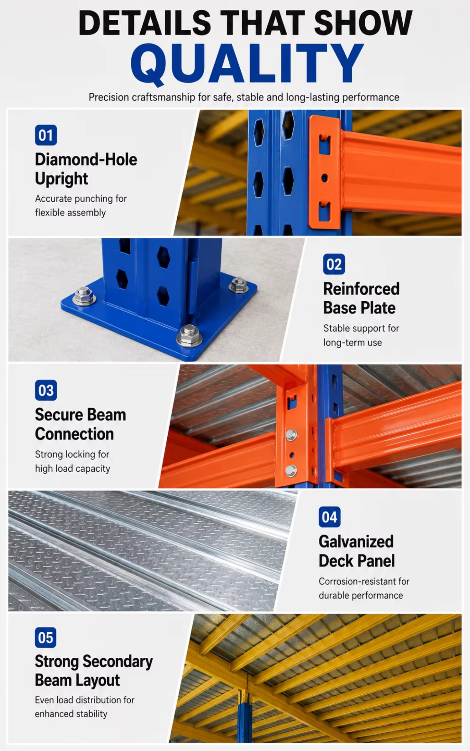 Industrial Steel Platform Mezzanine Floor with Stairs and Handrails for Warehouse Applications
