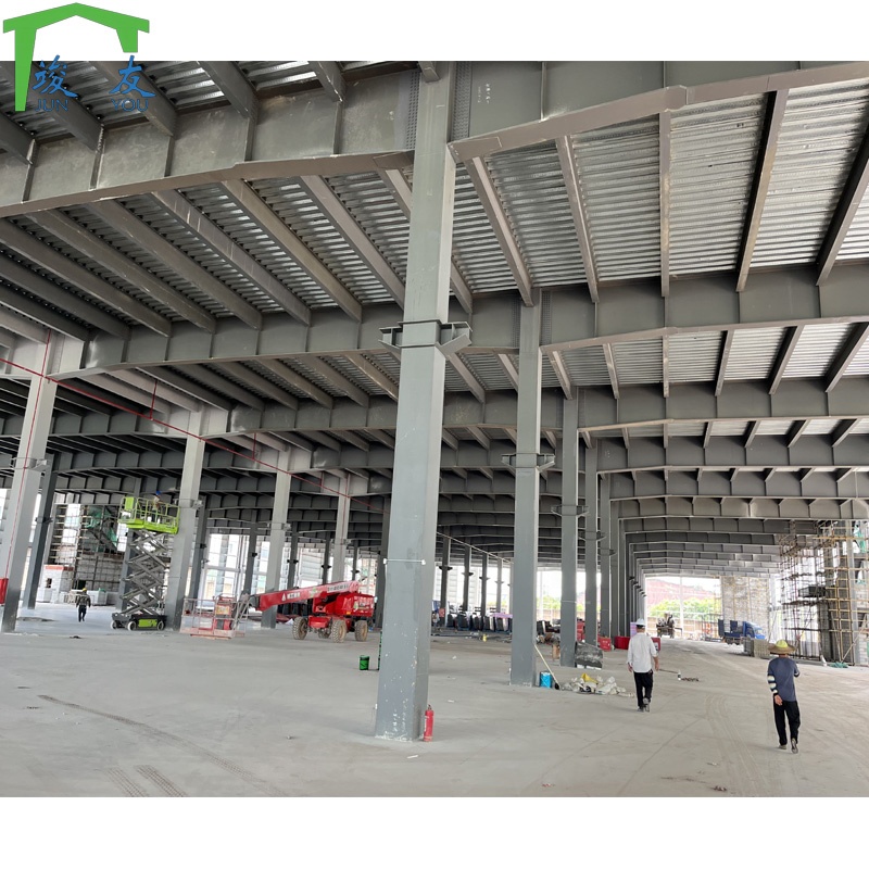 Light Steel Structure Prefabricated Two Story Factory Building With Mezzanine Floor And Workshop