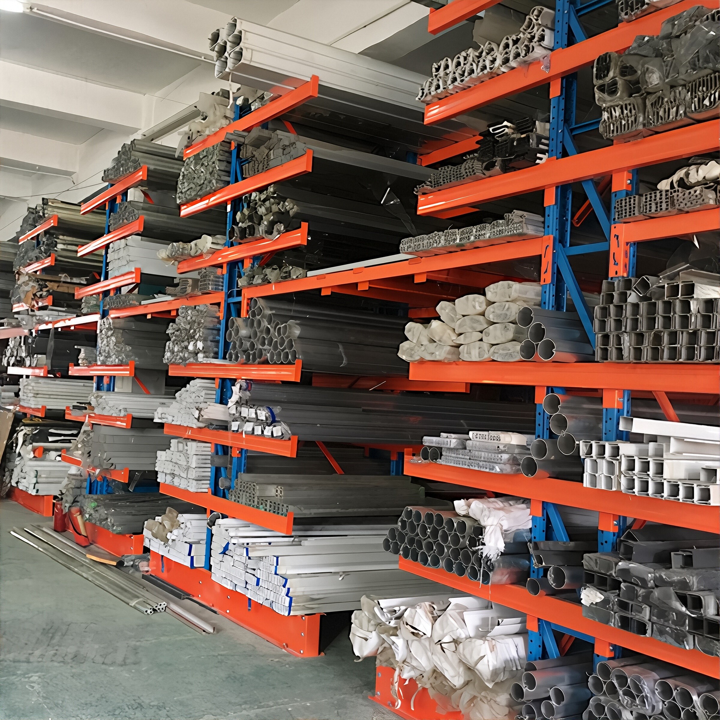 Steel Cantilever Rack Diagonal Bracing Reinforcement Heavy Duty Corrosion Protection Powder Coated Finish Warehouse Storage