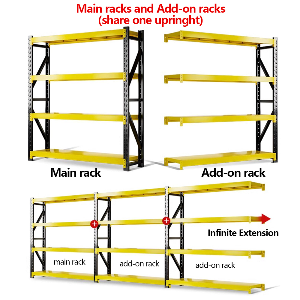Light Duty 4-Tier Steel Metal Storage Rack Shelves Corrosion Protected Home And Garage Racking For Warehouse Use