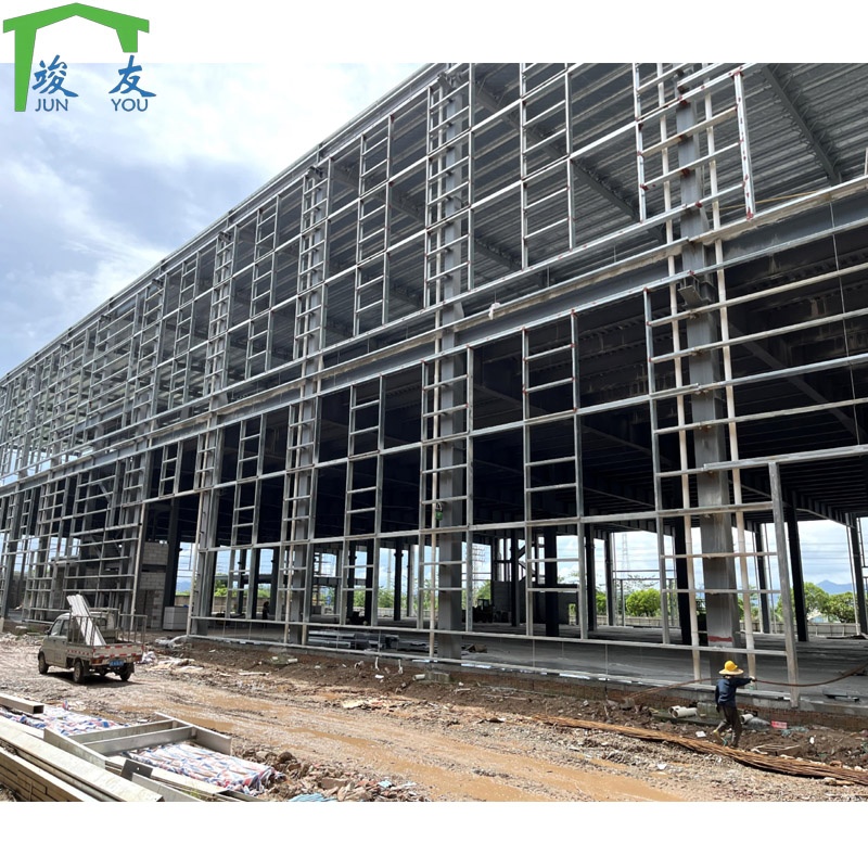 Light Steel Structure Prefabricated Two Story Factory Building With Mezzanine Floor And Workshop