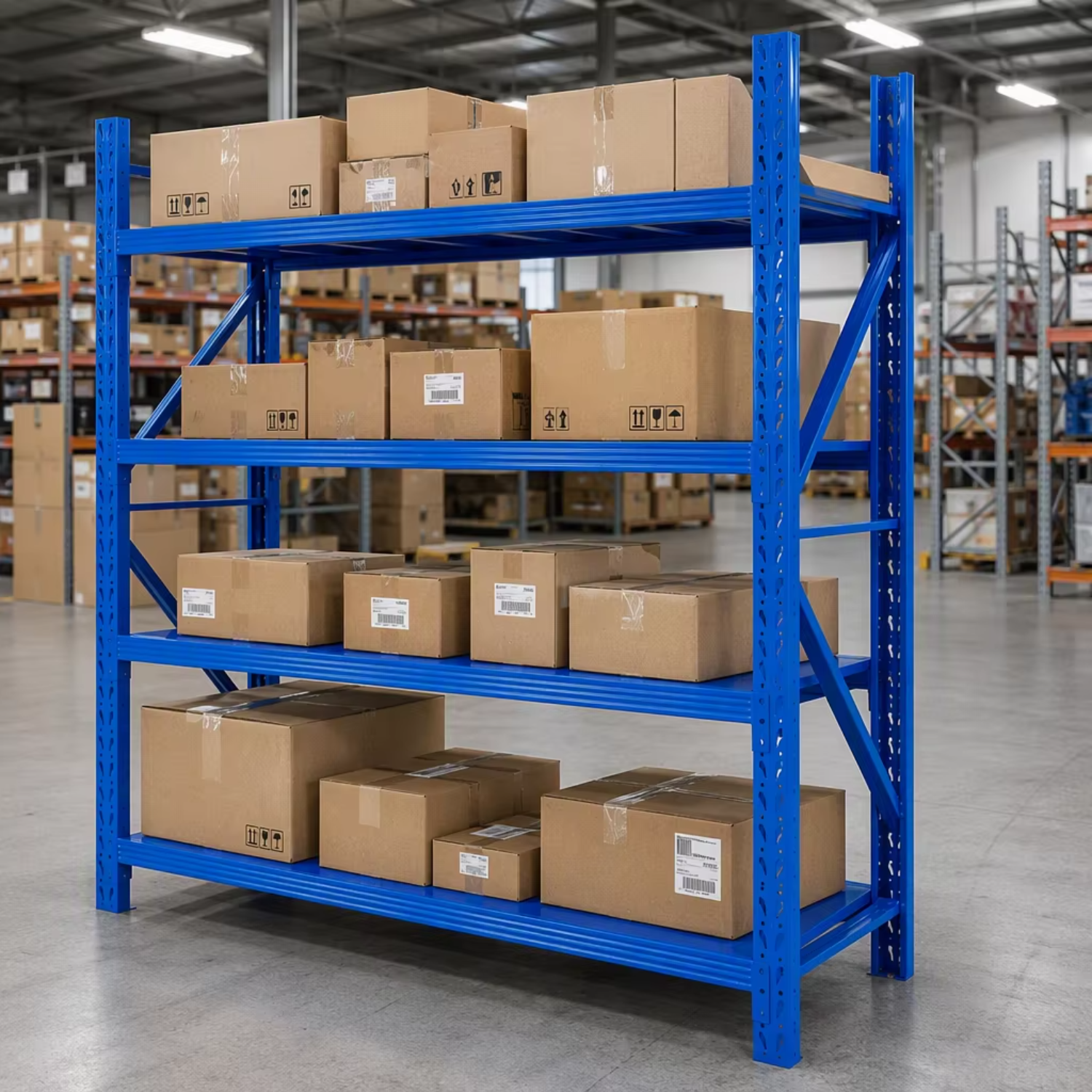 Heavy Duty Industrial Shelving Unit 4 Tier Metal Storage Rack Adjustable Warehouse Shelving Garage Shelves Boltless Black
